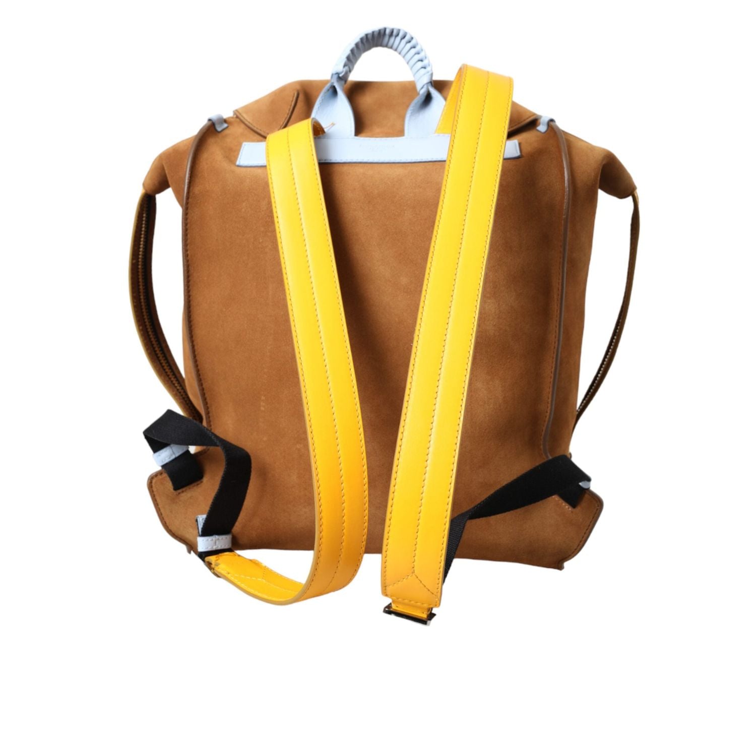 حقيبة ظهر دولتشي آند غابانا من الجلد المدبوغ باللون البني والأصفر مع شعار