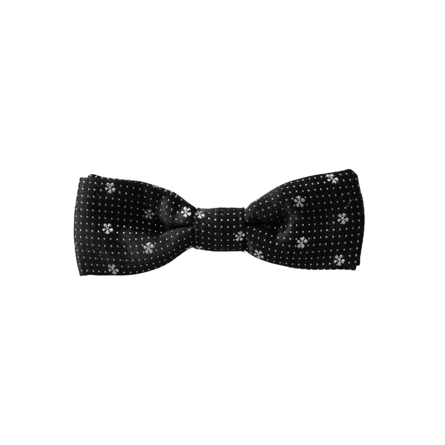 Dolce & Gabbana Black Silk Floral Adjustable Neck Men Papillon Bow Tie FT3905