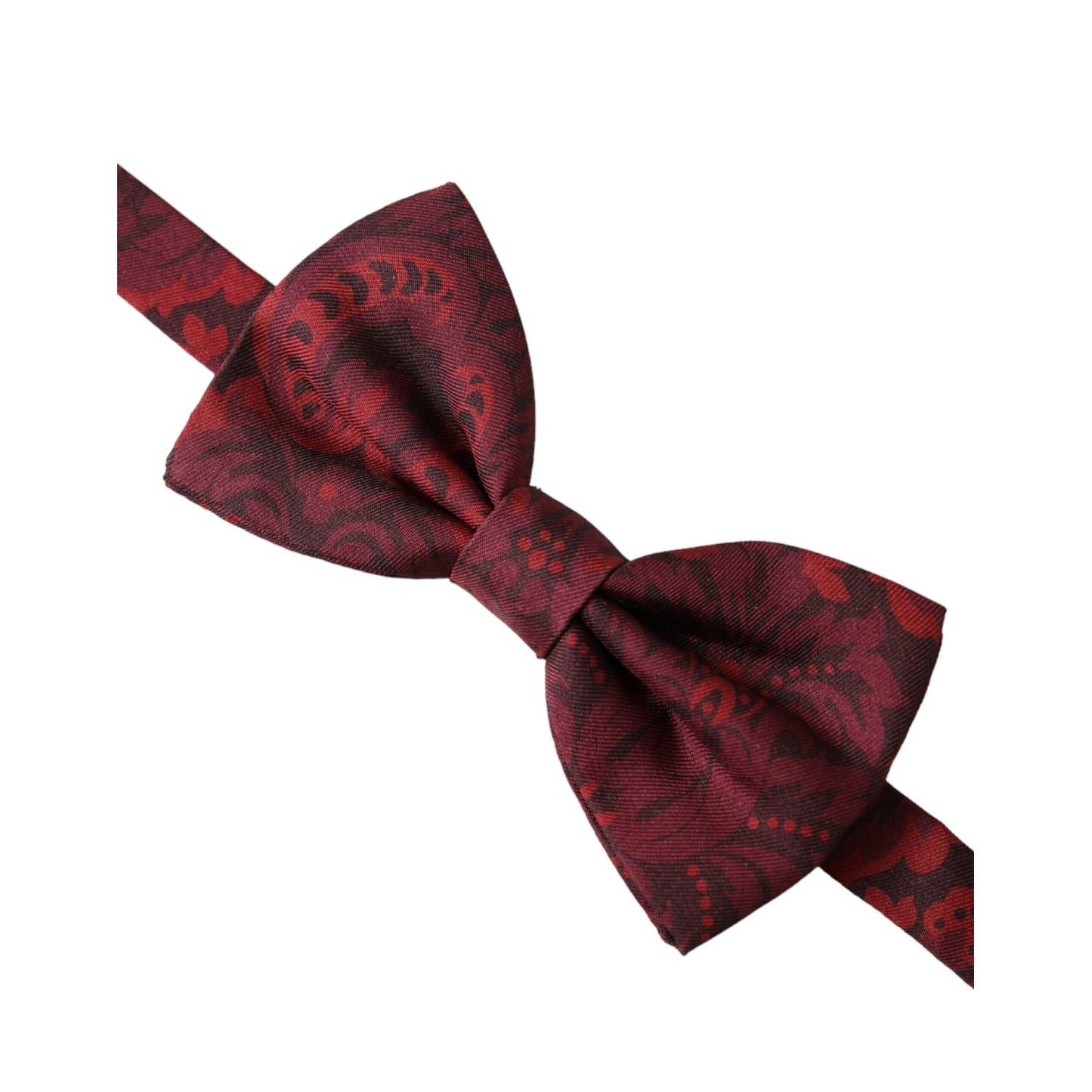 Dolce & Gabbana Red Silk Floral Adjustable Neck Men Bow Tie FT3938