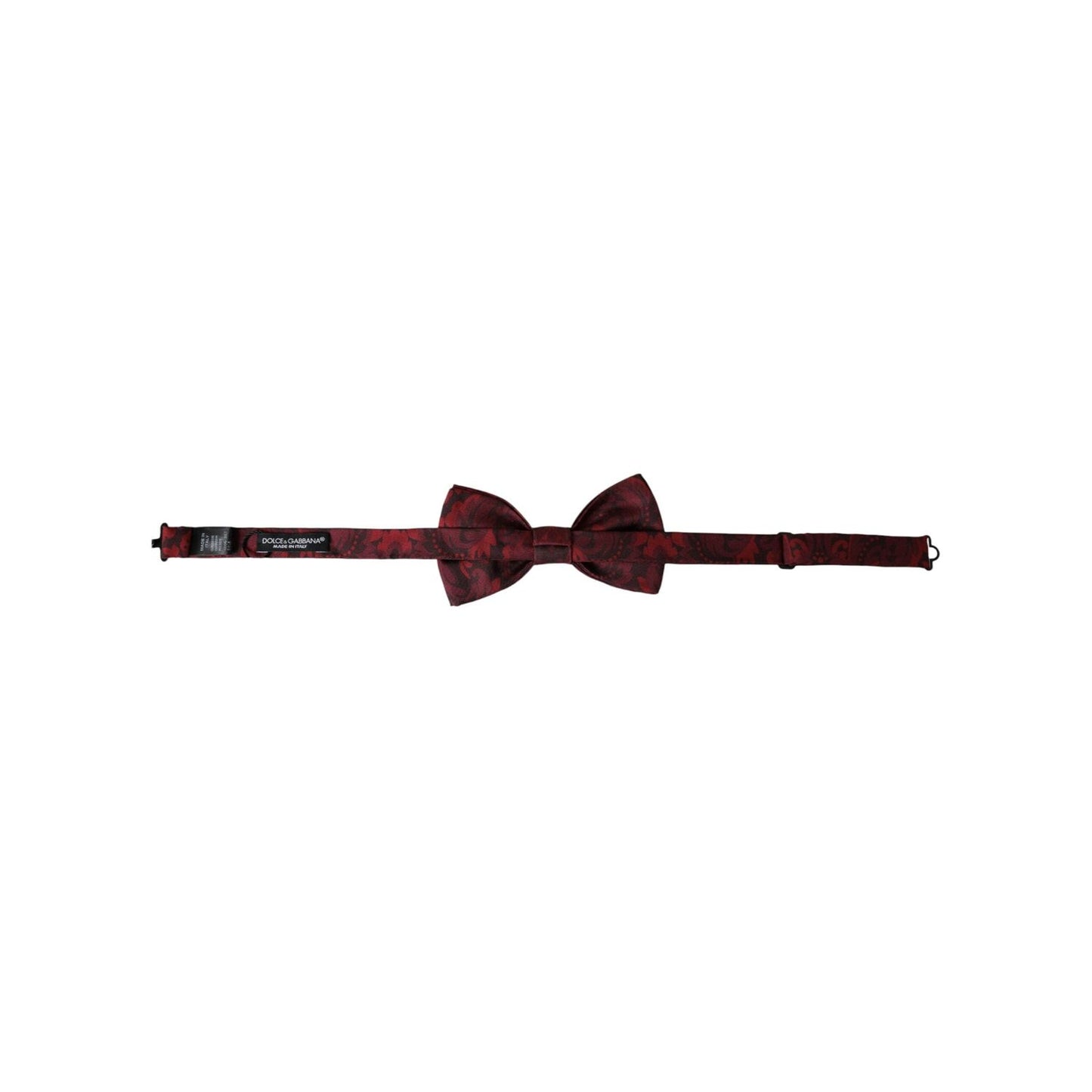 Dolce & Gabbana Red Silk Floral Adjustable Neck Men Bow Tie FT3938
