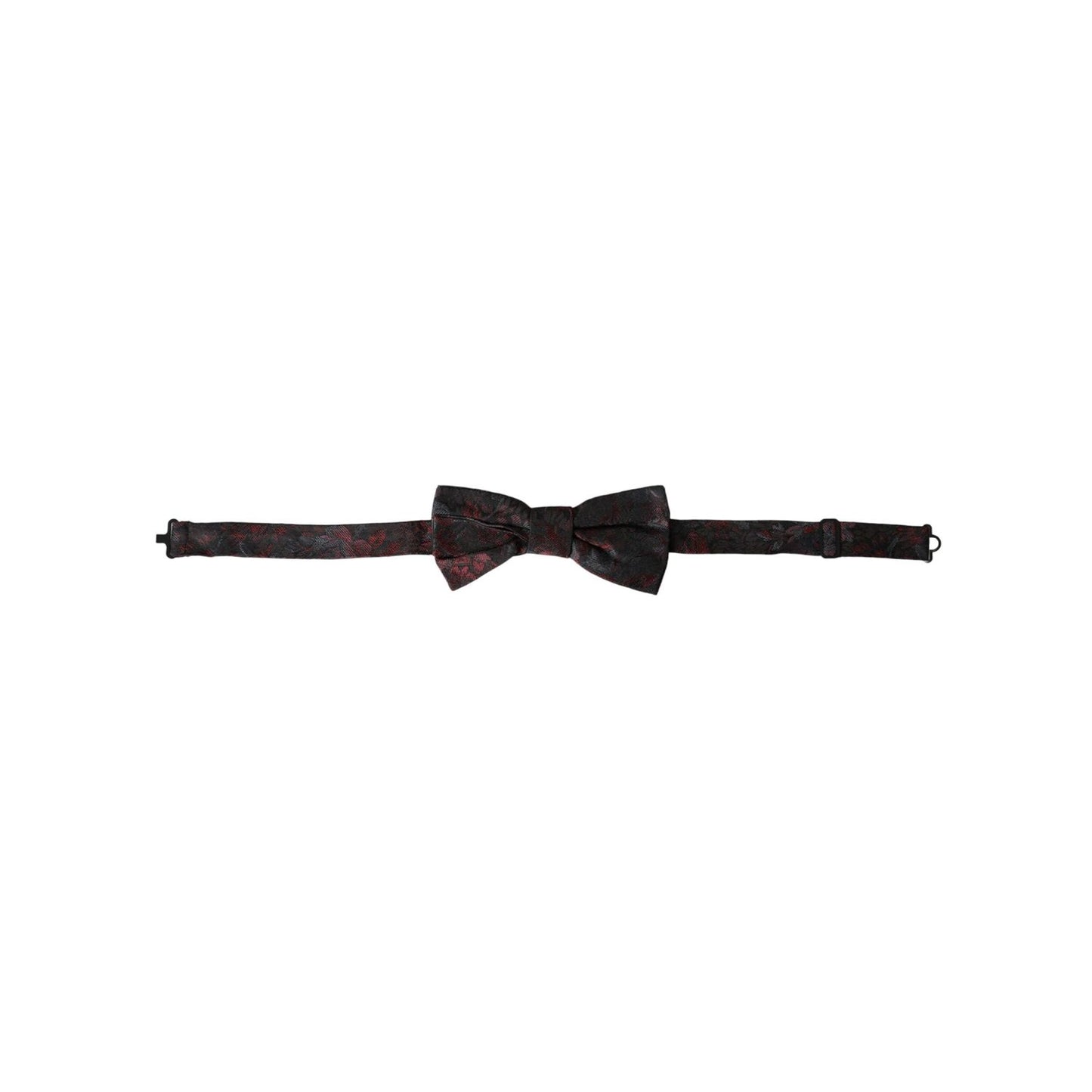 Dolce & Gabbana Red Black Floral Adjustable Neck Men Bow Tie FT3948