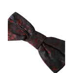 Dolce & Gabbana Red Black Floral Adjustable Neck Men Bow Tie FT3948