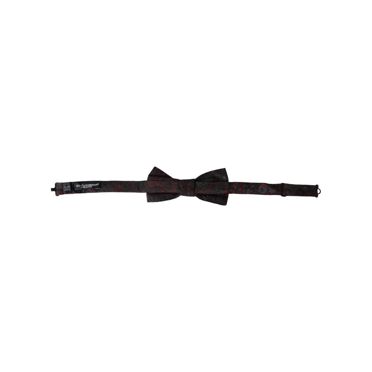 Dolce & Gabbana Red Black Floral Adjustable Neck Men Bow Tie FT3948