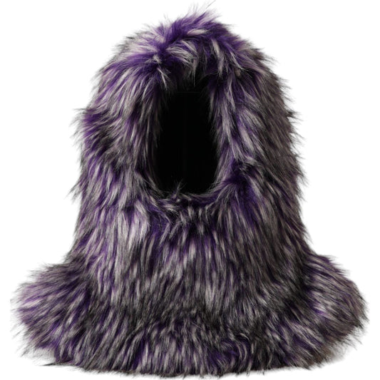 Dolce & Gabbana Purple Faux Fur Whole Head Wrap Hat HAT9566-57