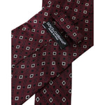Dolce & Gabbana Maroon Silk Branded Logo Adjustable Men Tie KRA3316