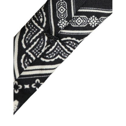 Dolce & Gabbana Black Patterned 100%Silk Adjustable Tie