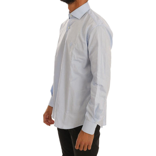 Cavalli Light Blue Cotton Slim Fit Dress Shirt TSH1486-5