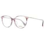 Alt Tag: Max Mara Pink Women Glasses Frame, round full-rim rose eyewear for women with plastic frame, includes branded case
