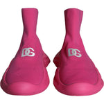 Dolce & Gabbana Pink Logo Print Slip On Socks Sneakers Shoes MV5843-44