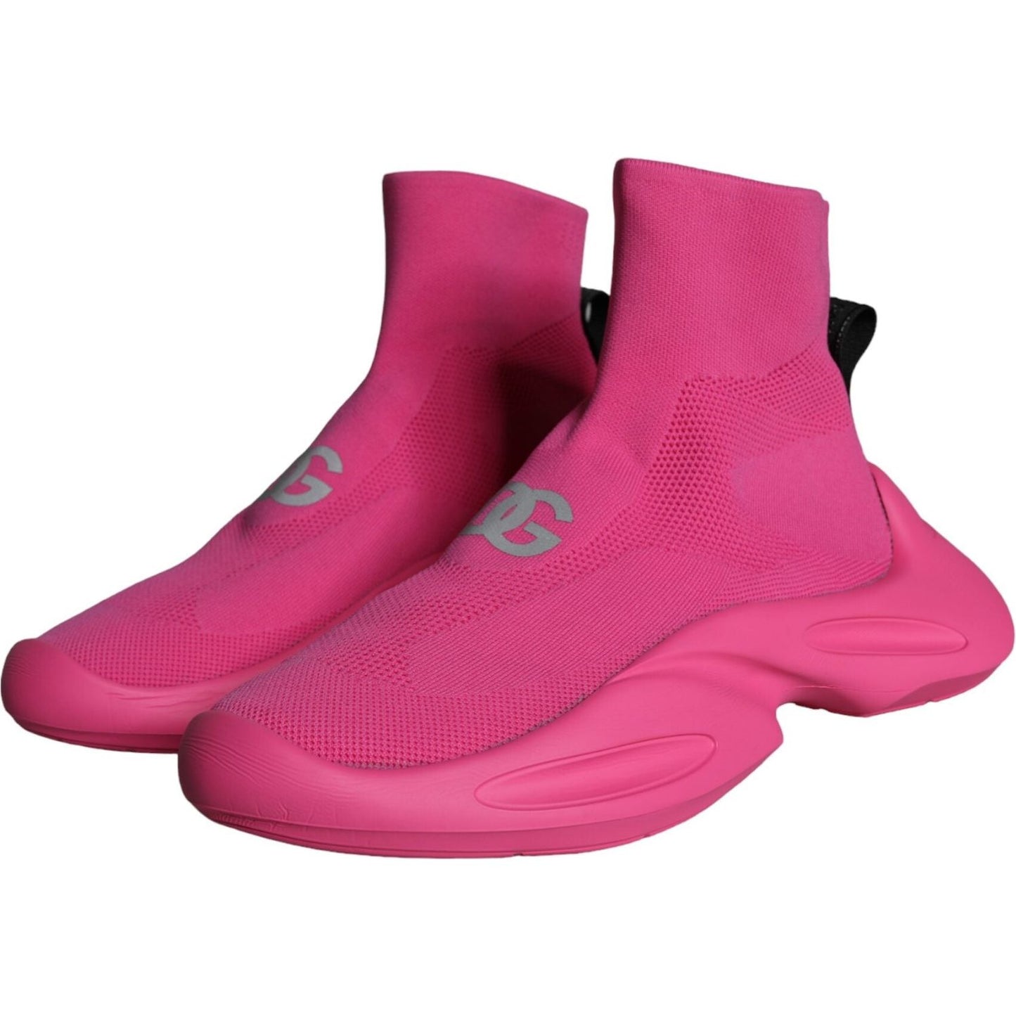 Dolce & Gabbana Pink Logo Print Slip On Socks Sneakers Shoes MV5843-44