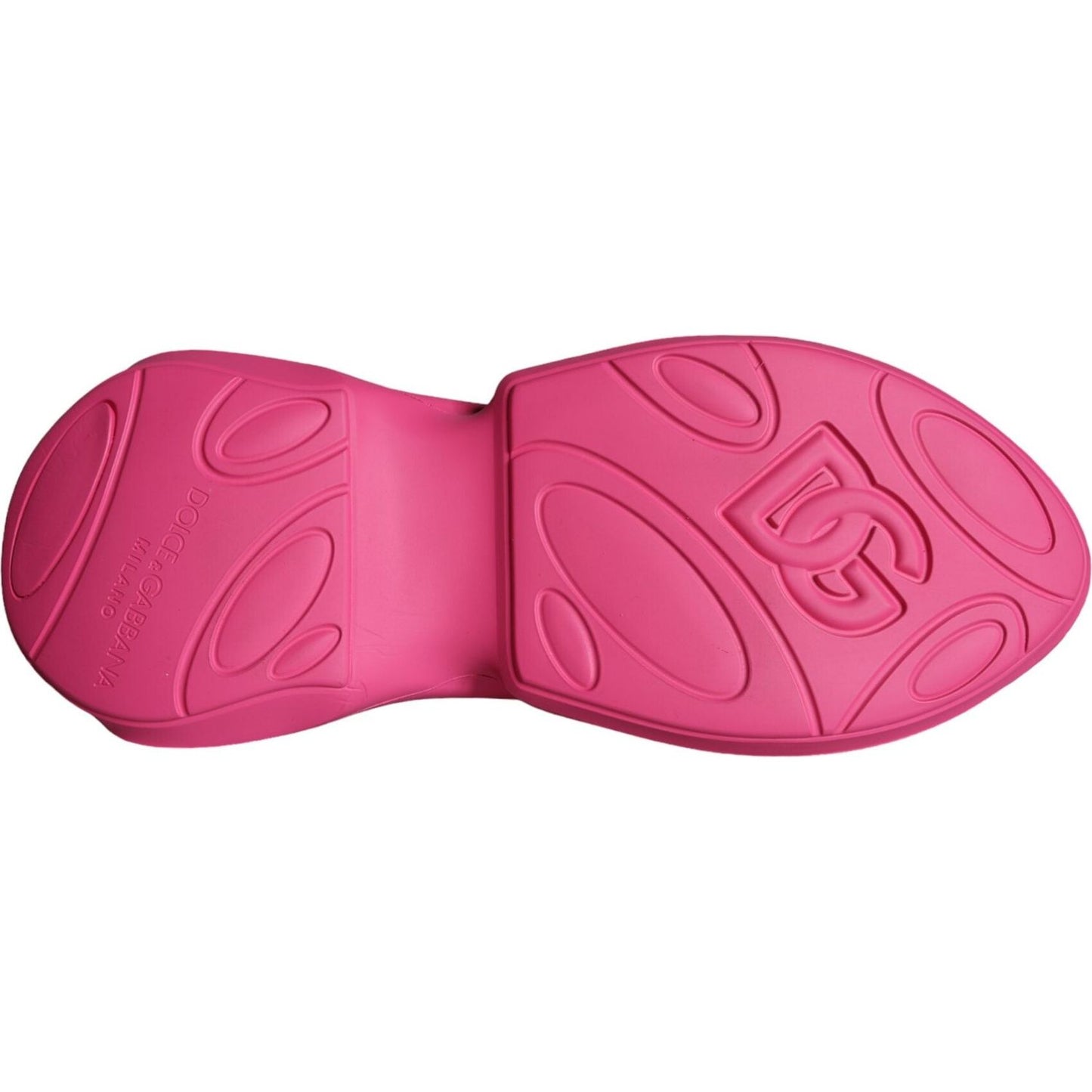 Dolce & Gabbana Pink Logo Print Slip On Socks Sneakers Shoes MV5843-44