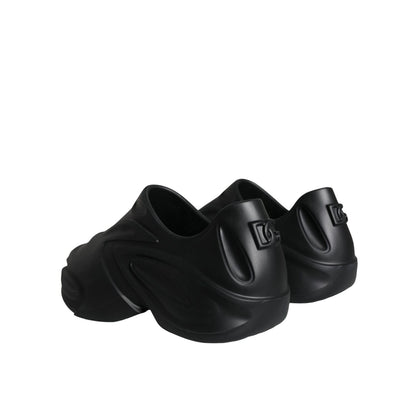 Dolce & Gabbana Black Foiled Rubber Toy Low Top Sneakers Shoes