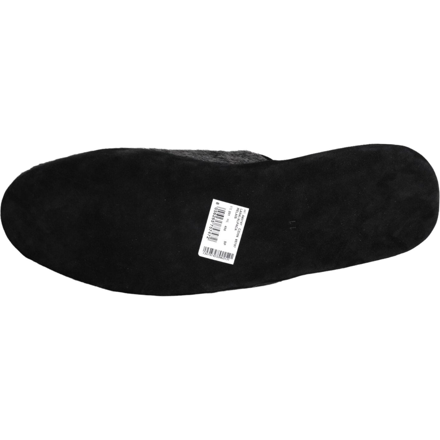 Dolce & Gabbana Black Faux Fur Slides Slippers Slip On Shoes MV5923-45