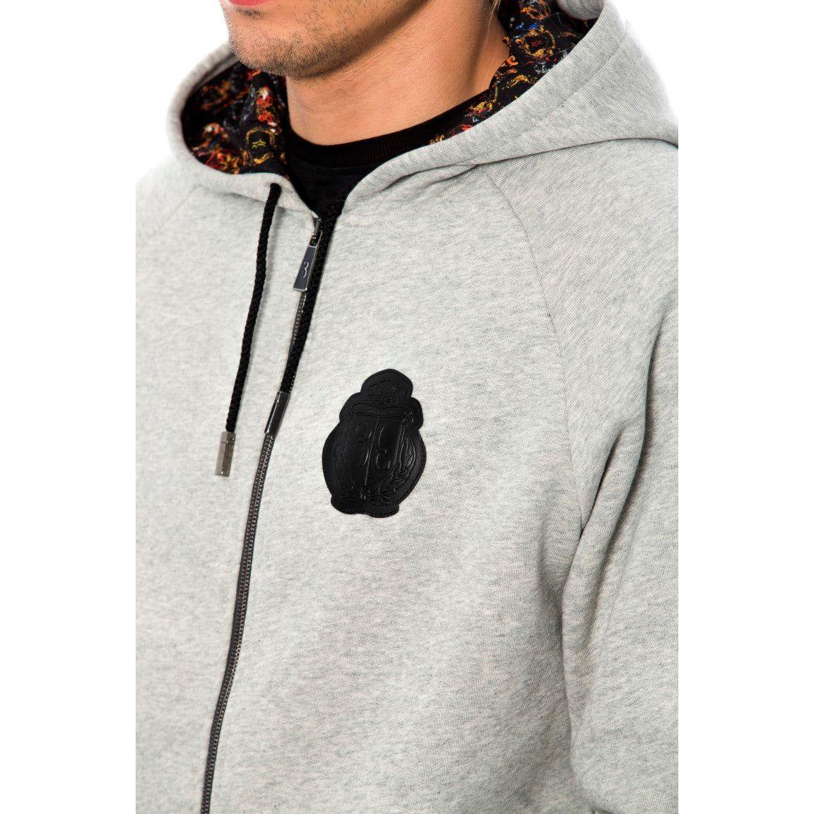 Billionaire Italian Couture Gray Cotton Hooded Sweatsuit TSH1600-4
