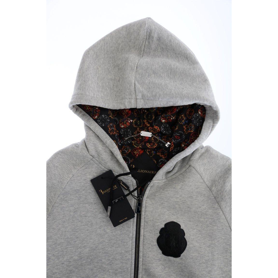 Billionaire Italian Couture Gray Cotton Hooded Sweatsuit TSH1600-4