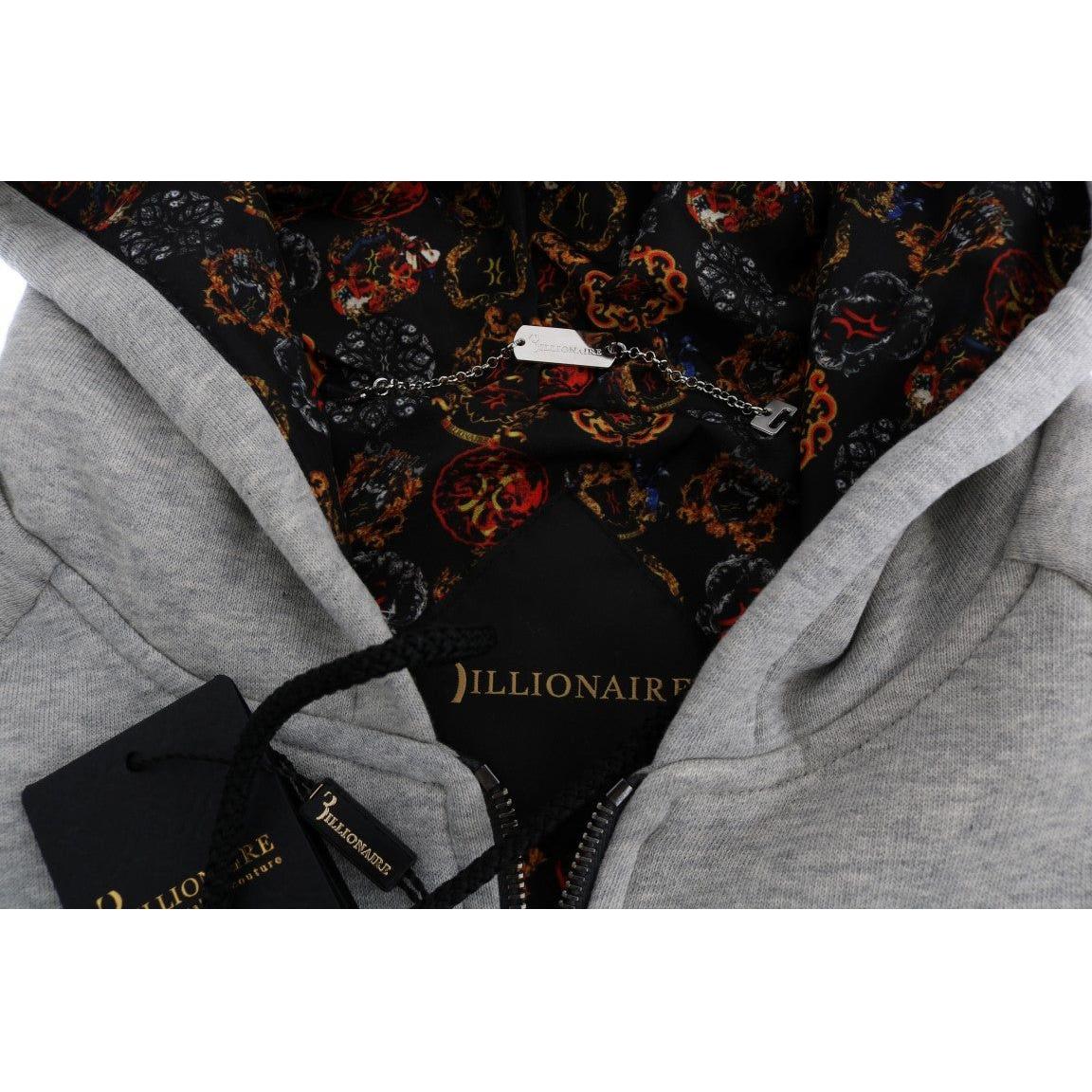 Billionaire Italian Couture Gray Cotton Hooded Sweatsuit TSH1600-4