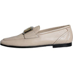Dolce & Gabbana Beige Leather Logo Plaque Slip On Men Loafers Shoes MV6116-43