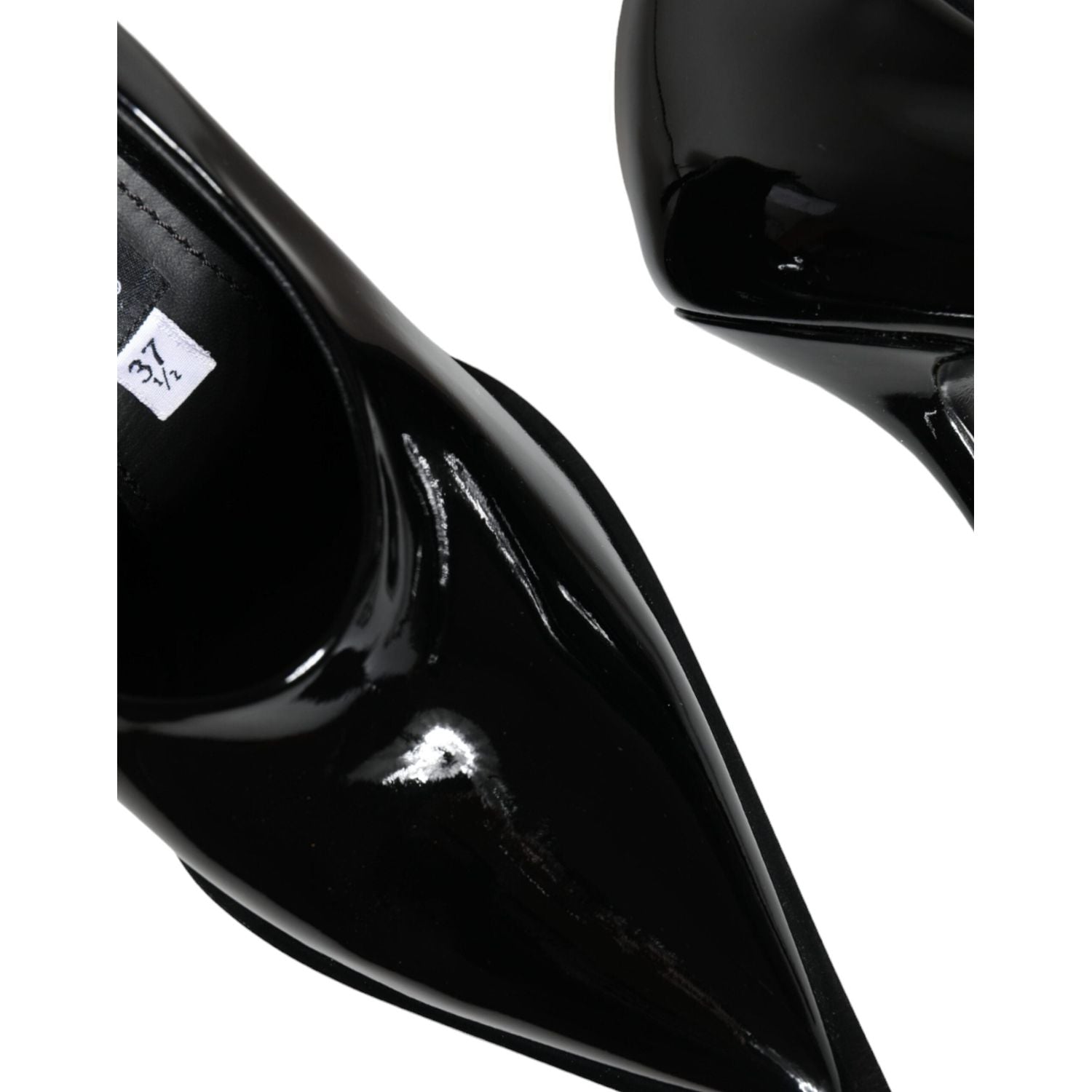 حذاء دولتشي آند غابانا بكعب عالٍ من الجلد الأسود اللامع