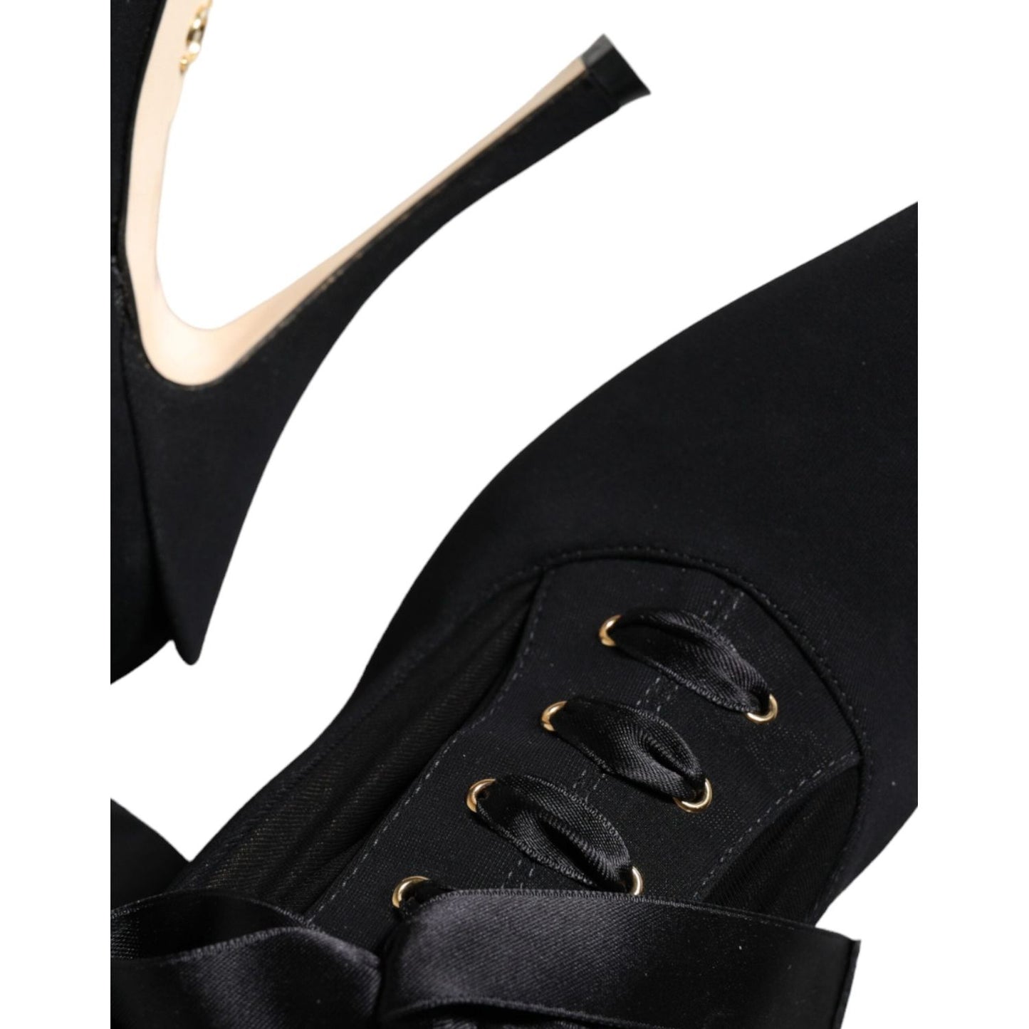 Dolce & Gabbana Black Stiletto Heels Mid Calf Boots Shoes