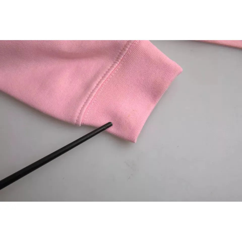 Philippe Model Pink Cotton Logo Print Long Sleeves Pullover Sweater