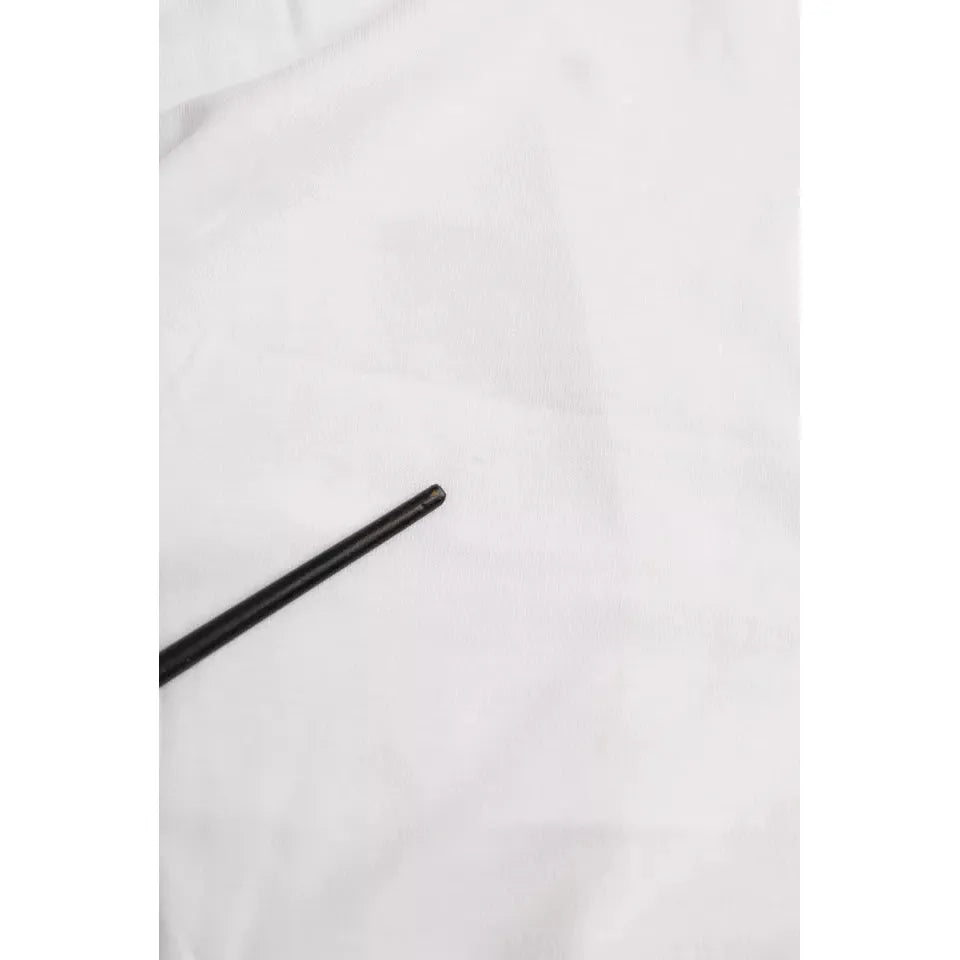 تي شيرت Balenciaga أبيض من القطن بياقة دائرية وأكمام قصيرة