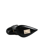 Dolce & Gabbana Black Leather Stilettos Booties Socks Shoes