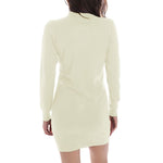 Yes Zee White Viscose Dress YE-13723-XS