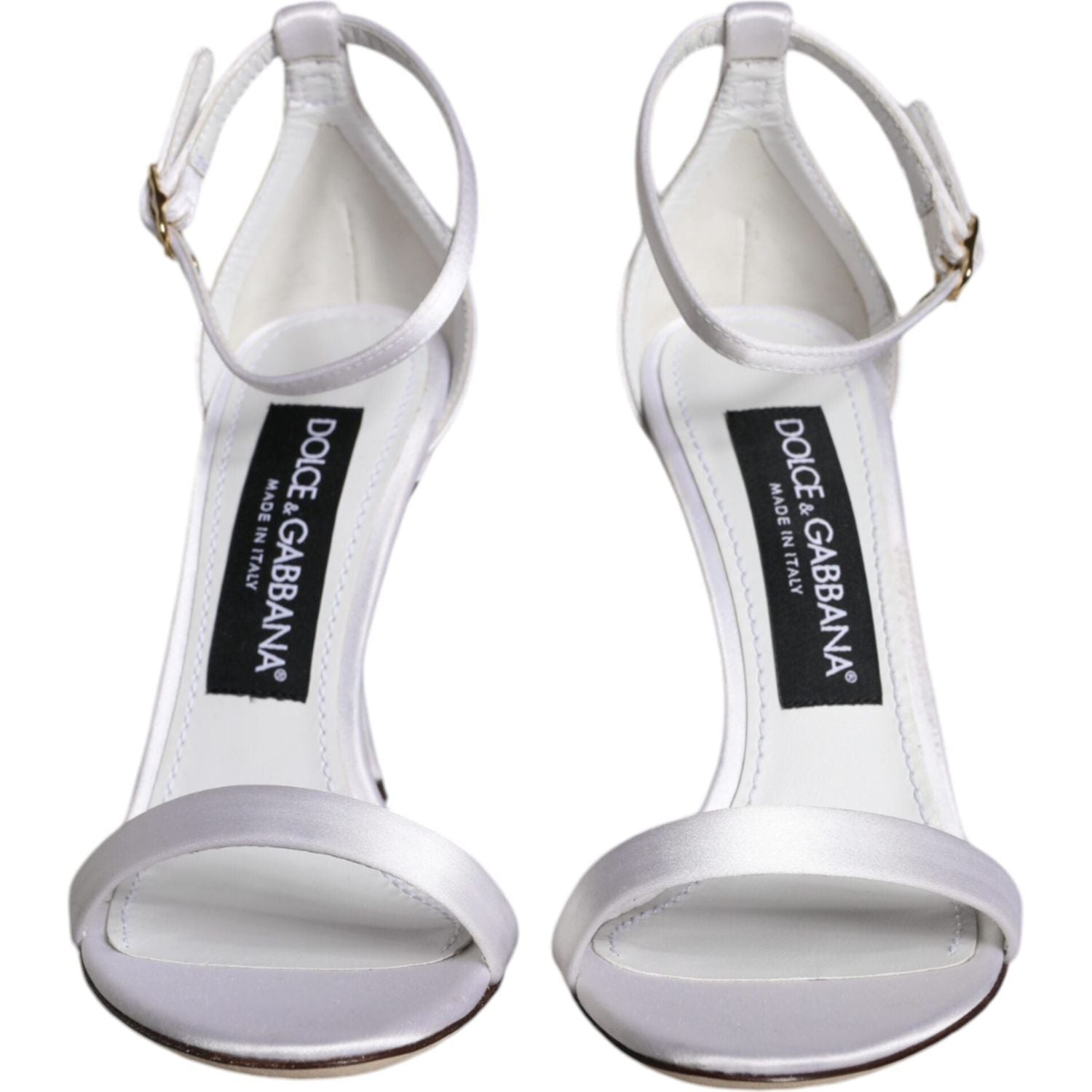 حذاء Dolce &amp; Gabbana KEIRA أبيض بكعب عالٍ وحزام للكاحل