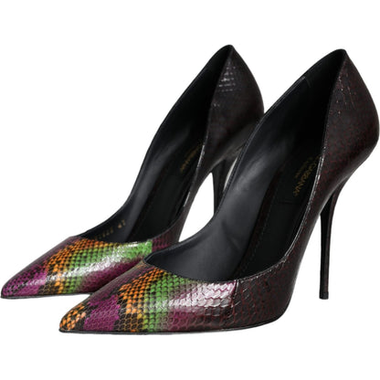 Dolce & Gabbana Multicolor Exotic Leather Heels Pumps Shoes