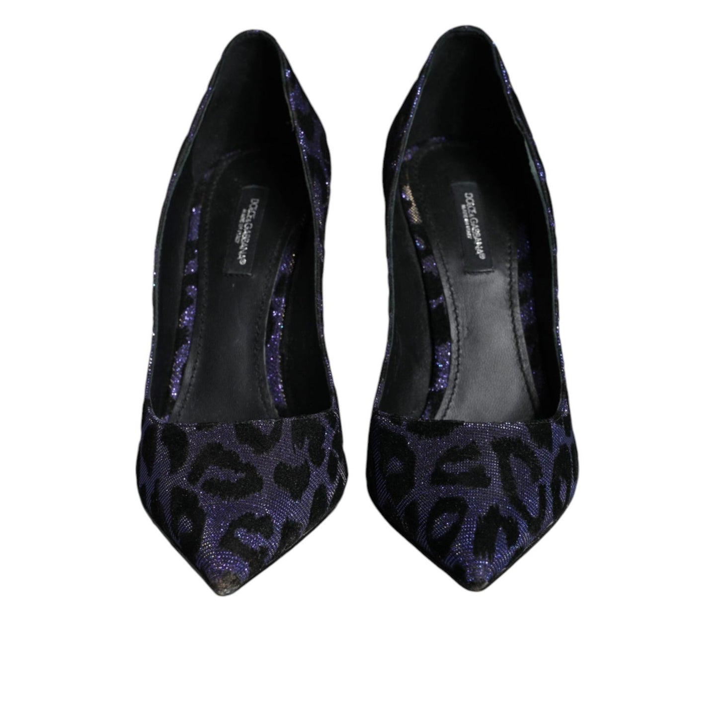 Dolce & Gabbana Violet Leopard Lurex High Heels Pumps Shoes