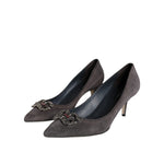 Dolce & Gabbana Gray Amore Suede Bellucci Heels Pumps Shoes