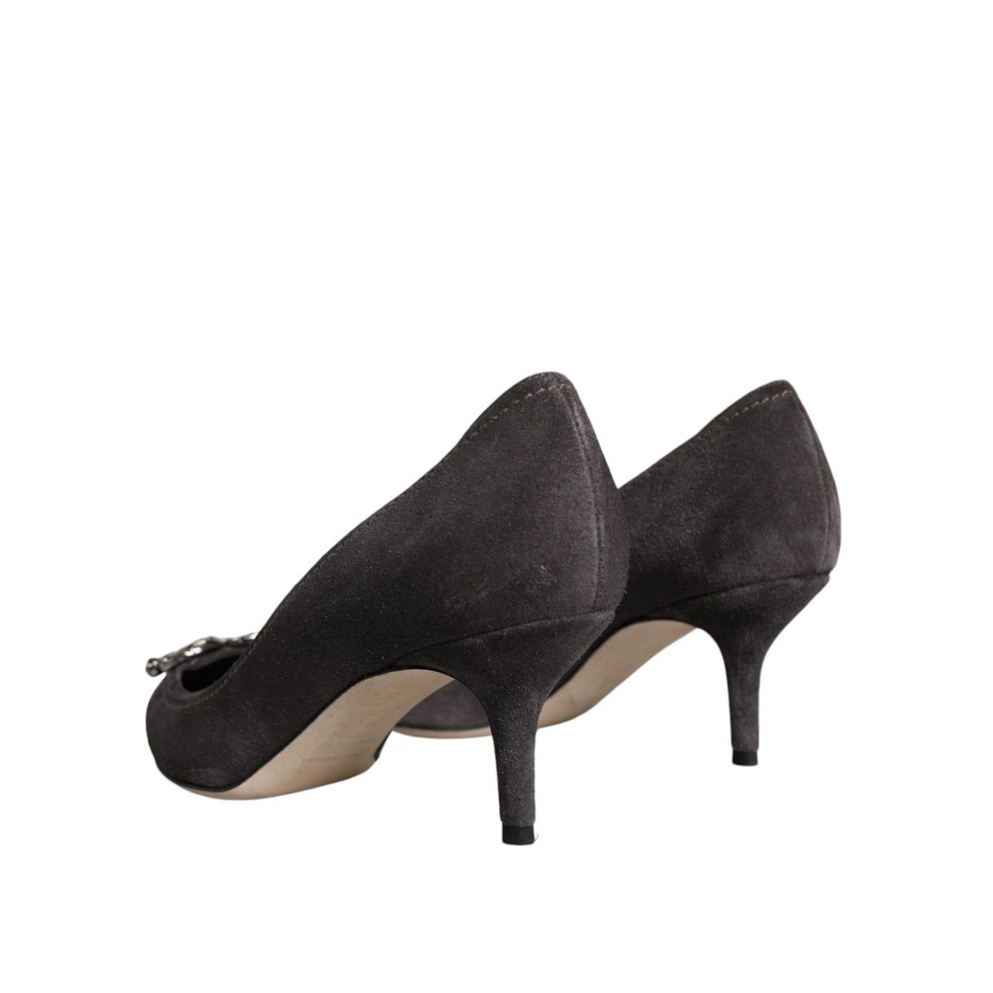 Dolce & Gabbana Gray Amore Suede Bellucci Heels Pumps Shoes