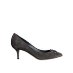 Dolce & Gabbana Gray Amore Suede Bellucci Heels Pumps Shoes