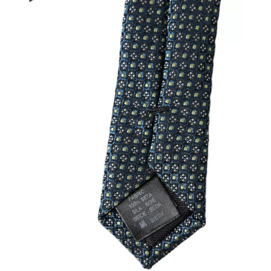 Dolce & Gabbana Green Patterned 100% Silk Adjustable Men Tie KRA3329