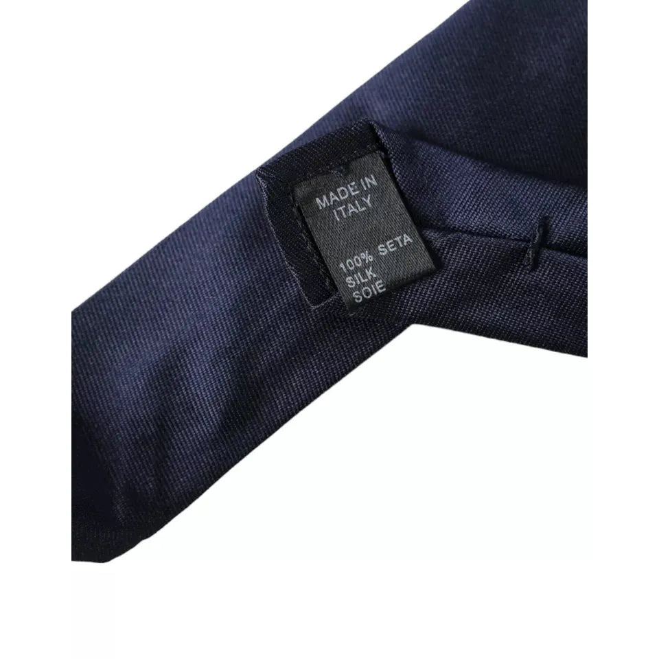 Dolce & Gabbana Dark Blue Silk Skinny Adjustable Tie KRA3365