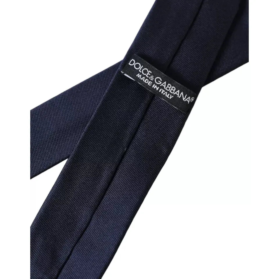 Dolce & Gabbana Dark Blue Silk Skinny Adjustable Tie KRA3365