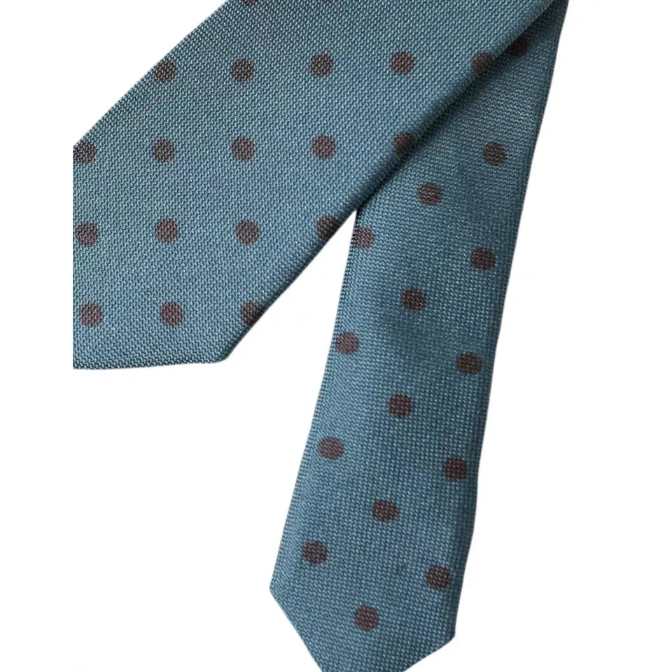 Dolce & Gabbana Green Black Polka Dot Silk Adjustable Men Tie