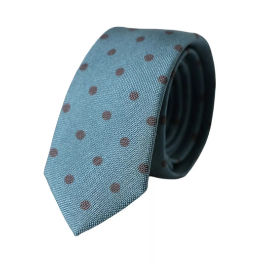 Dolce & Gabbana Green Black Polka Dot Silk Adjustable Men Tie