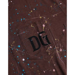 Dolce & Gabbana Brown Color Splash Cotton Crew Neck T-shirt