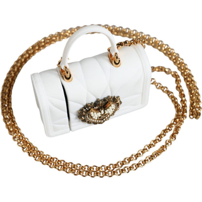 Dolce & Gabbana White Silicone Devotion Heart Cover Hand Bag Airpod Case
