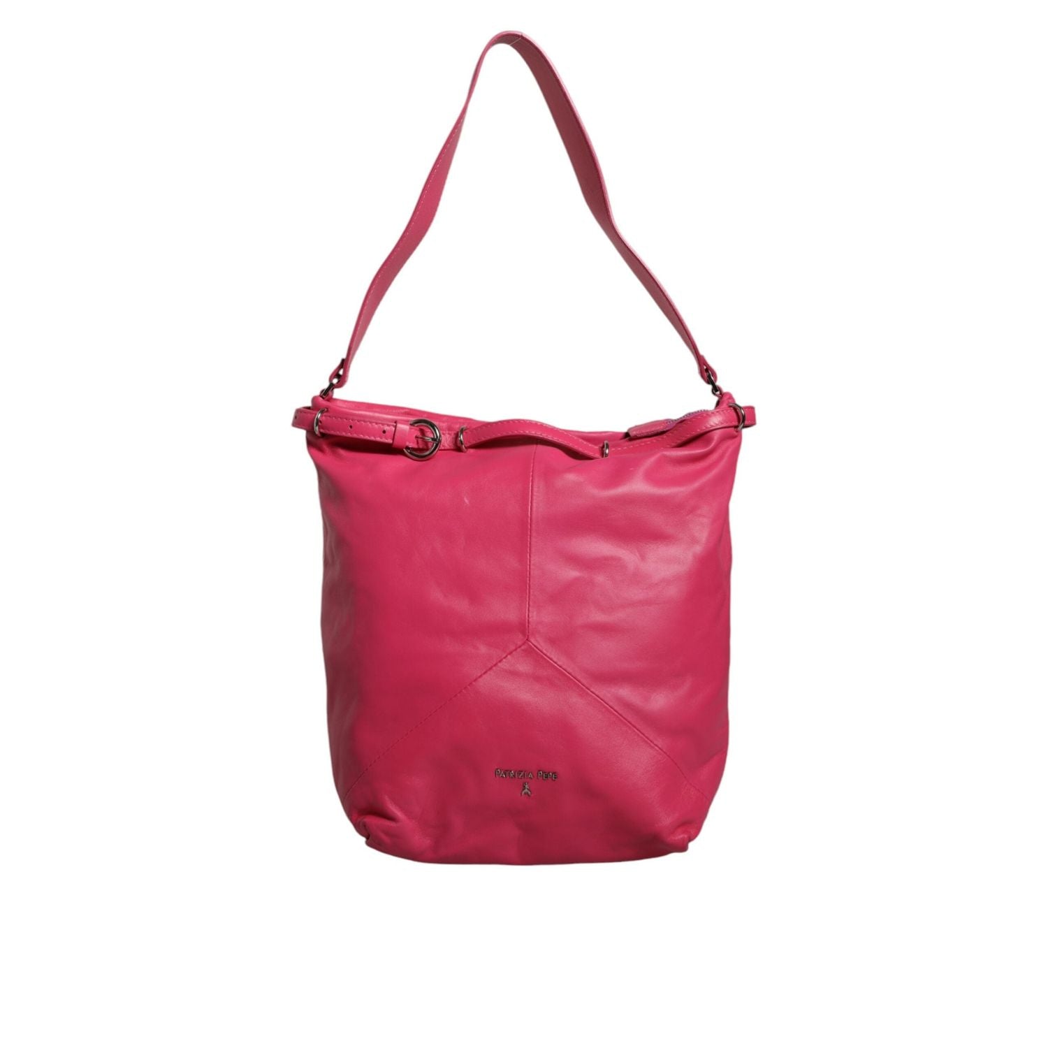 Patrizia Pepe Fuchsia Pink Leather Shoulder Purse Tote Bag
