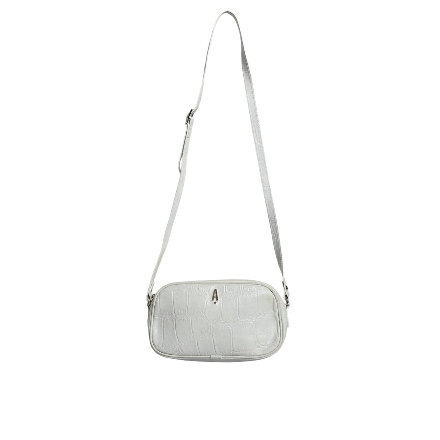 Aniye By White Croc Print Leather Crossbody Sling Bag BAG1573