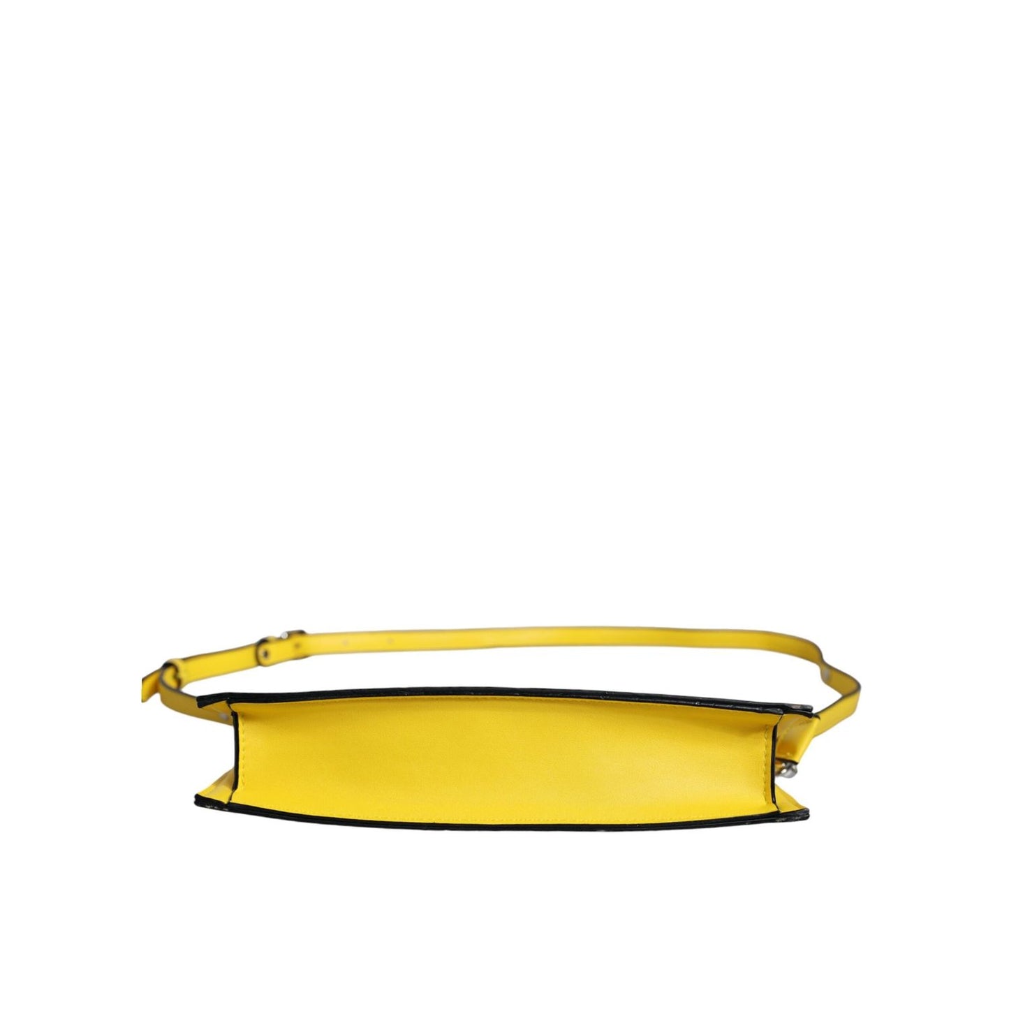 MSGM Yellow Leather Logo Crossbody Sling Shoulder Bag BAG1577