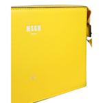 MSGM Yellow Leather Logo Crossbody Sling Shoulder Bag BAG1577