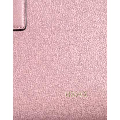 Versace Pink Small Top Handle Grainy Calf Leather Crossbody Bag