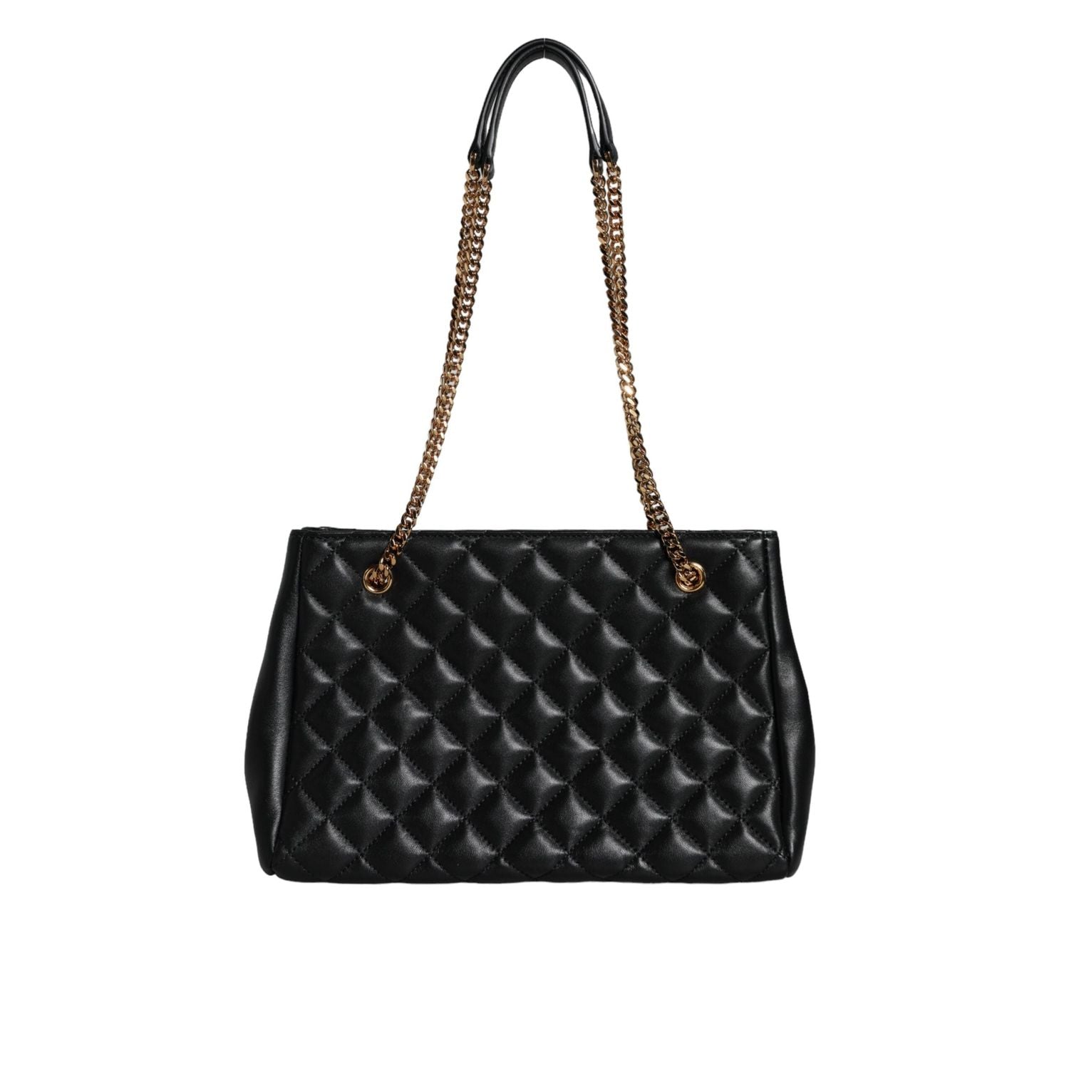 Versace Black Quilted Nappa Leather Shoulder Chain Strap Bag