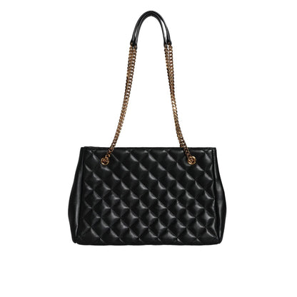 Versace Black Quilted Nappa Leather Shoulder Chain Strap Bag