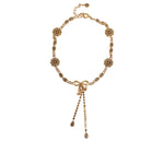 Dolce & Gabbana Gold Tone Brass Crystal Embellished Belt