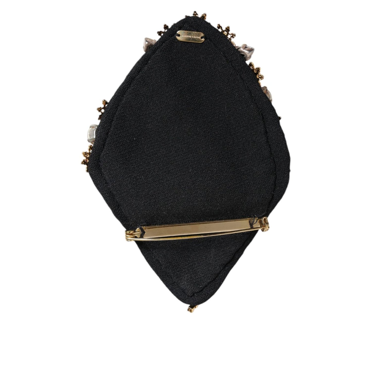 Dolce & Gabbana Gold Tone Brass Sacred Heart Crystal Embellished Brooch SMY10371