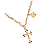 Dolce & Gabbana Gold Tone Brass Chain Religious Cross Pendant Necklace